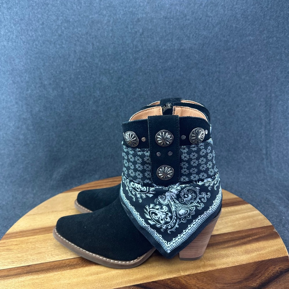 Dingo DI 184 Ladies Bandida 7" Black Western Boots Womens SZ 6.5 - Picture 6 of 10